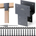 1 Pack Heavy Duty 6x6 (Actual 5.5"x5.5") Stainless Steel Post Caps Tie Bracket, Fit Connecting Wood Gazebo, Deck Patio Post and Wood Beams Bracket (Dark Ggray)