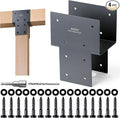 4 Pack Heavy Duty 6x6 (Actual 5.5"x5.5") Stainless Steel Post Caps Tie Bracket, Fit Connecting Wood Gazebo, Deck Patio Post and Wood Beams Bracket (Dark Ggray)