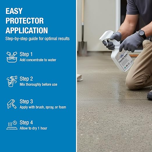 Rain Guard Water Sealers SP-4006 Concrete Sealer 16oz Spray - Clear Natural Finish - Deep Penetrating Water Repellent Protection for All Concrete Surfaces - Water-Based Silane/Siloxane