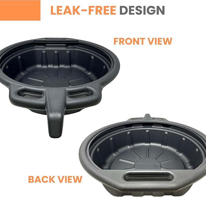 ValvoMax 16L Oil Drain Pan for Changing Oil - Large 4 Gallon (17 Quarts) Capacity with Pour Spout & Anti-Splash Lip, Heavy Duty with Carrying Handles - Sturdy and Easy to Clean