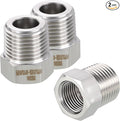 2 Pack 304 Stainless Steel Male to FeMale Adapters, 1/2" Male NPT x 3/8" FeMale NPT Hex Bushing Reducer for Industrial, Automotive, Fluid Transfer, Home Gardening, Water Treatment