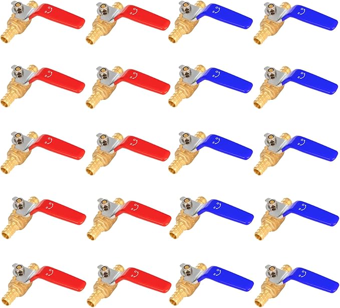 [20 Pieces] Lingmfg 1/2" PEX-B Crimp Ball Valve Shut Off Valve LING-BV1-1/2F1807-20