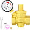 MEANLIN MEASURE 3/4 inch brass Water pressure regulating valve, pressure regulating valve, pressure reducing valve, DN20, with 0-250PSI pressure gauge Yellow