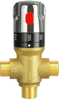 FUGO Thermostatic Mixing Valve, 1/2 NPT Solid Brass Temperature Control Valve