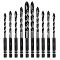 Masonry Drill Bits Set 10PCS, Concrete Drill Bit Set with Tungsten Carbide Tip for Glass,Tile, Brick, Cement, Concrete, Plastic, Cinder Block, Wood etc