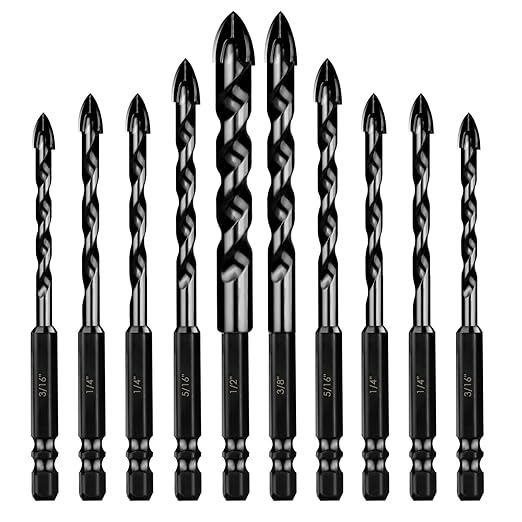 Masonry Drill Bits Set 10PCS, Concrete Drill Bit Set with Tungsten Carbide Tip for Glass,Tile, Brick, Cement, Concrete, Plastic, Cinder Block, Wood etc
