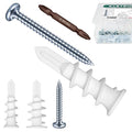 Self Drilling Anchor Screws, 150PCS Dry Wall Anchors and Screws Kit 75pcs Plastic Dry Wall Anchors and 75pcs Truss Pan Head Screw, Wall Hanging Kit