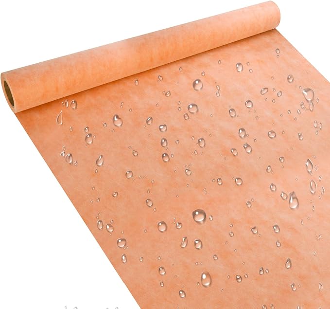 Waterproof Membrane for Shower,3.8 ft x 29 ft Waterproofing Shower Membrane for Tile Wall Floor Bathroom Shower Sauna Steam Room,Tile Underlayment Seam Tape Uncoupling Band,23.6 Mils Thick,110 Sq Ft
