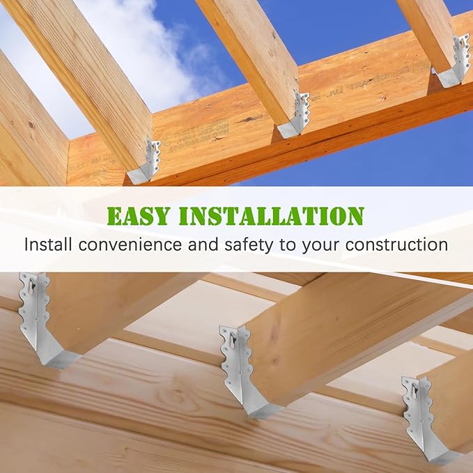 (20 Pack) 2‘' X 10'' Joist Hanger 18 Gauge Double Shear Face Mount Joist Hangers for Wood, Floor Deck and Ceililng Joists
