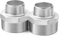 ChillWaves 304 Stainless Steel Pipe Fitting, Reducer Hex Nipple 1-1/2" NPT Male x 1" NPT Male Thread Adapter(2-PACK)