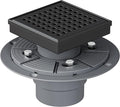 Neodrain 4 Inch Black Square Drain, 304 Stainless Steel Shower Drain Kits with PVC Base, Removable Cover Hair Catcher Strainer for Bathroom Floor Drain, Matte Black