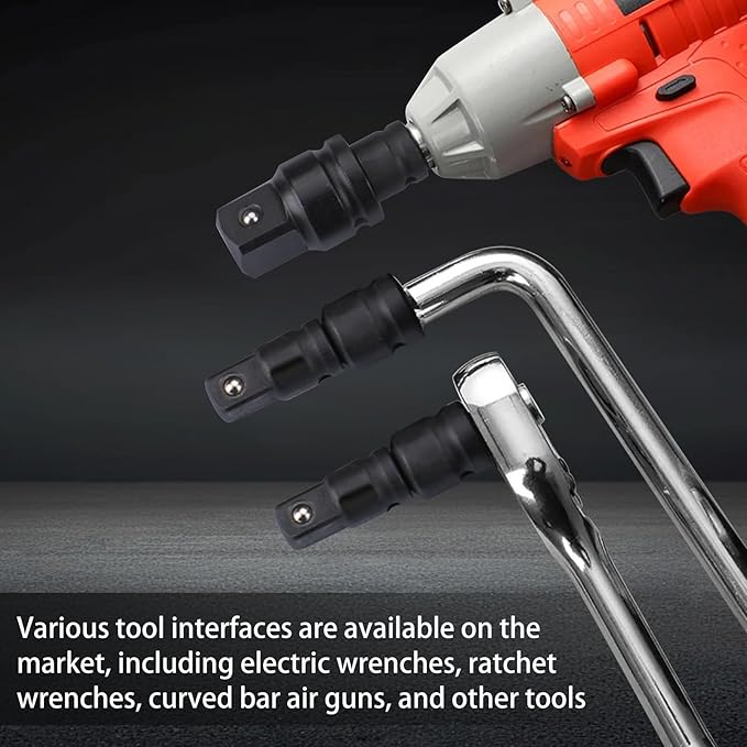 Utoolmart 4 Piece Impact Socket Adapter Set, 1/4" - 3/8" - 1/2" Impact Driver Conversions Conversion Kit & Socket Reducer, Locking Socket Adapter Set, Cr-Mo