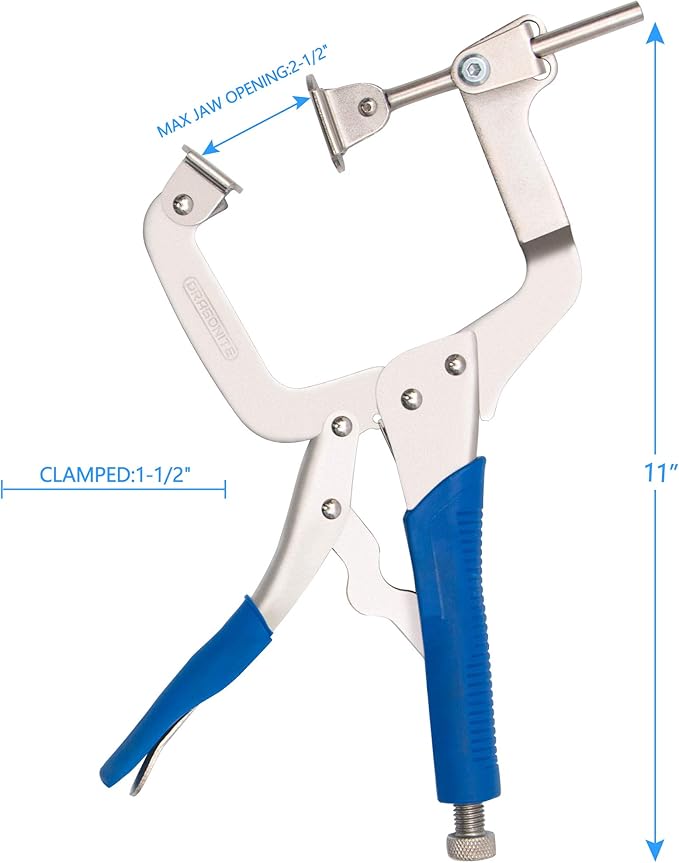 Dragonite Right Angle Clamp, Pocket Hole Clamp 2 Way to Use, 11 Inch C Clamp Corner Clamp for Woodworking and Pocket Hole Joinery, 2 Piece