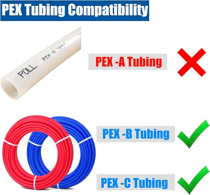 WHK 12 PACK 3/4" X 3/4" X 1/2" PEX Reducing Tee Crimp fittings to apply for Pex B (Lead-Free Brass)