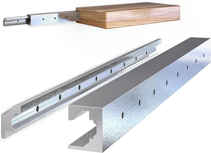 Hovr Solutions Slim 23.75" (2-Foot) Aluminum Floating Shelf Bracket System, 125LB Load Capacity, Hidden Support Bracket Up to 31” Shelf, 1-Pack