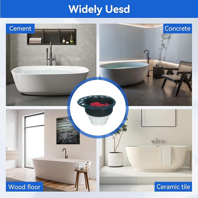 Freestanding Tub Drain Rough-in Kit with with ABS Plastic Adapter and Brass Tail Pipes Fit for Freestanding Bathtub & Floor Mounted Bathtub & Copper Bathtub