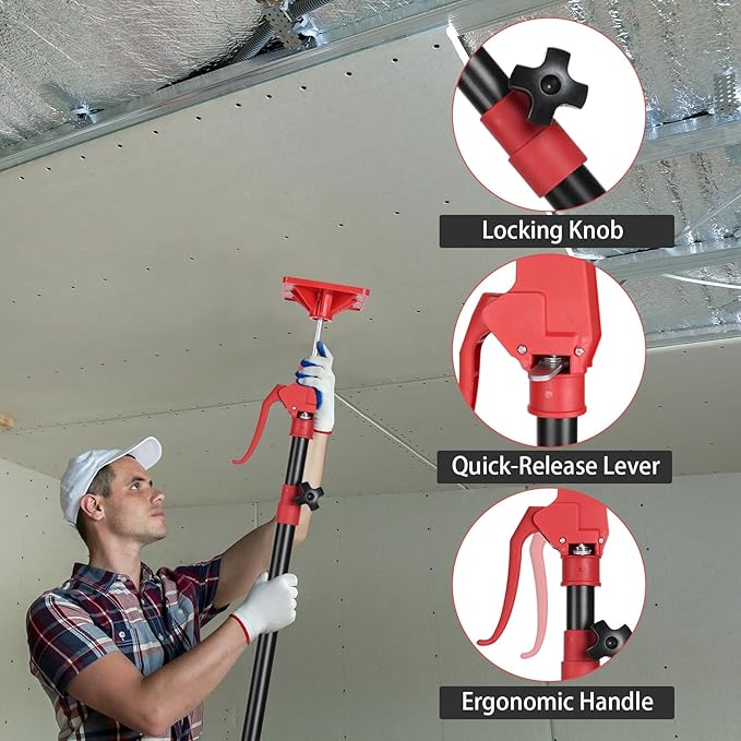 4PK Cabinet Jack Support Pole, 45 inche to 114 inche Steel Telescopic Quick Support Rod with 78lbs Capacity for Cabinets Jack, Drywall Lift & Cargo Bars, 4Pack