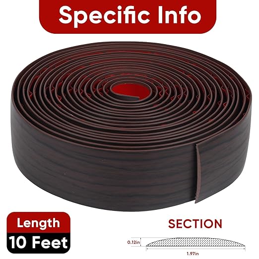 Floor Transition Strip Cover Strips, Self Adhesive Vinyl Flooring Transitions Flat Divider Strip for Floor Carpet,Threshold, Floor Tiles, Doorway and Gaps (Black Walnut, 2 Inch x 20 Feet)
