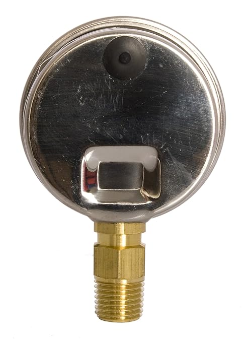 2" Oil Filled Pressure Gauge - Stainless Steel Case, Brass, 1/4" NPT, Lower Mount Connection, 0-600PSI