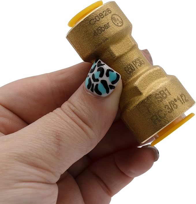 Supplying Demand SB1 3/8 x 1/2 Inch Reducer Quick Connect HVAC Brass Coupler Fitting