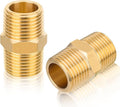 40-PCs HeSun Brass Hex Nipple Pipe Fitting, 3/8" NPT Male x 3/8" NPT Male Nipple Pipe Adapter(NPT012-40)
