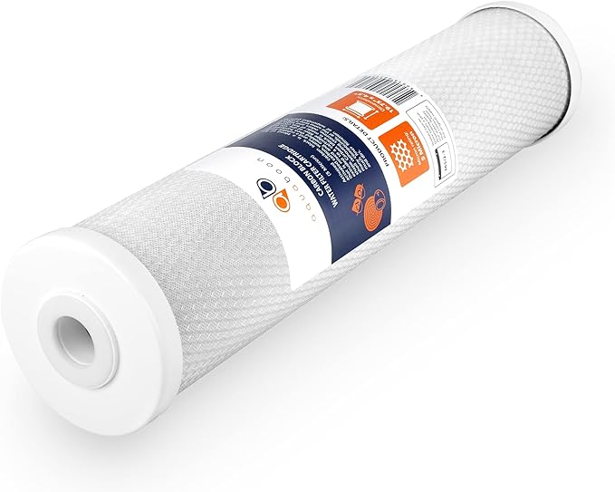 Aquaboon 4.5 x 20 Water Filter 5 Micron Carbon Block Water Filter Replacement Cartridge Large Capacity for Whole Home Water Filtration Compatible with Pelican Water PRL-RCL, Pentek EP-20BB (6 Pack)