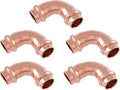 SharkBite 1/2 x 1/2 Inch 90 Degree Elbow, Copper Press Plumbing Fitting, Pack of 5, UPR248X5