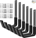 Heavy Duty Utility Hooks for Wall Mount, Garage Wall Hooks, Multi-Use Hose, Bike, Ladder, Chainsaw & Leaf Blower Hanger - 6 Medium (6 M)