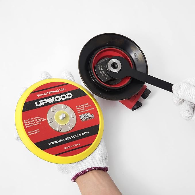 2 pcs 5" Hook and Loop Backing Pad for Air Sander Polisher, 5/16" Arbor with 24 Thread 1,3000RPM DA Sanding Pad