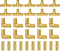 SUNGATOR 30-Pack 1/2 Inch PEX Fittings, 10 Each Elbow Tee Coupling, No Lead Brass, Pex Fitting 1/2 Inch Assortment, UPC, NSF Certified