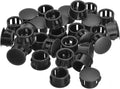uxcell 14mm(35/64") Plastic Hole Plugs, 36Pcs Flush Type Panel Round Snap in Fastener Knockout Locking Plugs for Furniture Insert End Caps Panels, Black