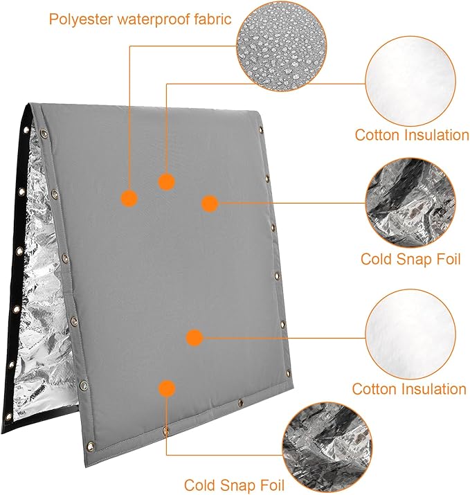 Insulated Backflow Preventer Pouch - Outdoor Pipe Insulation for Winter, Well Pump & Sprinkler Valve Protection