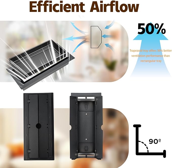 4 Pack 4x10 inch Floor Register, Heavy Duty Steel Floor Vent Covers, Modern Drop-in Floor Register for Tile, Wood and Other Flooring Inserts, Black