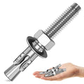 Mywish 3/8 x 3 Inch Wedge Anchors, 10Pcs 304 Stainless Steel Industrial 3/8 Heavy Duty Industrial Masonry Wdege Anchor Bolts for Brick Cement and Concrete, Bright Finish