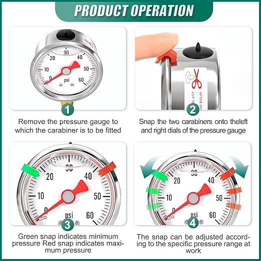 0-60psi Stainless Steel Glycerin Liquid Filled Pressure Gauge1/8 NPT 1.5" Dial, Lower Mount Designed for Pressure Testing of Water, Oil and Air (with Range Mark Pointer)