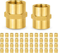 50-PCs HeSun Brass Pipe Fitting, 1/2" NPT Female x 1/2" NPT Female Hex Pipe Adapter