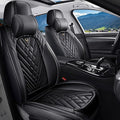 Car Seat Covers for Jaguar E-PACE 2018-2024,Breathable Nappa Leather Car Seat Protector,Front Seat Cover with Pillow Automotive Seat Cushion with Airbag Compatible(Front Seats,Black)