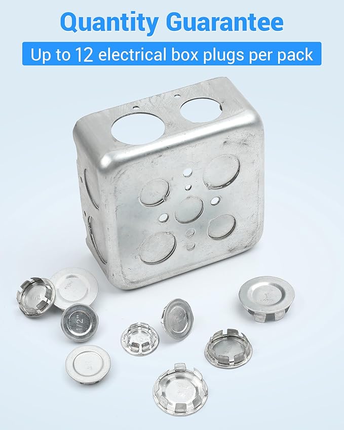 12 Pcs 1 inch Knockout Seal Electrical Box Knockout Plugs Removable Seals for Conduit Pipe Assorted Sizes to Suitable Unused Electrical Box Openings