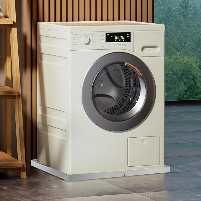 27" x 25" x 1.5" Washing Machine Pan Washing Machine Drip Pan w/Drain Hole & Hose Adapter 304 Stainless Steel Drain Tray for Electric Water Heater & Air Conditioning Units