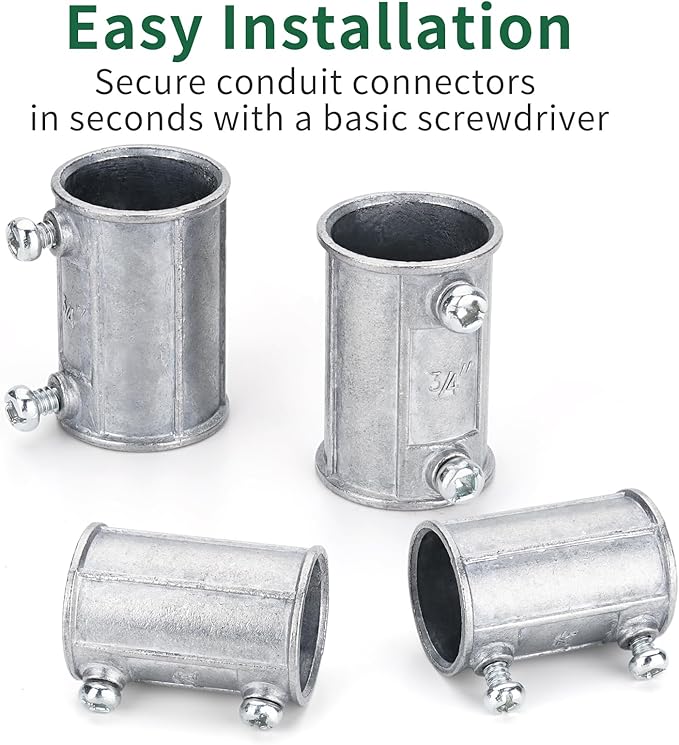 20 Pieces 3/4 Inch EMT Conduit Fittings for Connecting Pipes, Durable Electrical Conduit Fittings for Factory, Parking Lot, and Garden