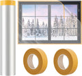 63'' x 197'' Window Insulation Kit, Window Insulation for Winter, POF Window Sealer for Winter, Insulates Indoor Windows Keep Warm for Weatherproofing Window Film for Winter Window Covering-1PCS