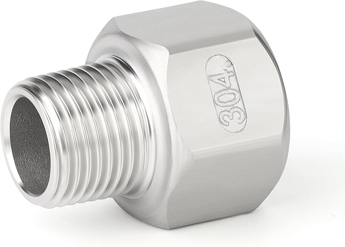 TAISHER 5PCS 304 Stainless Steel Pipe Fitting, Reducer Adapter, 1/2" NPT Male x 3/4" NPT Female