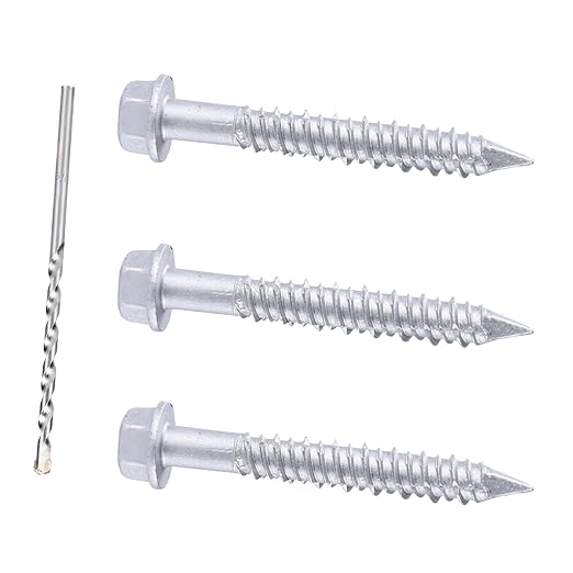 1/4 x 1-3/4" 410 Stainless Steel Hex Head Tapcon Concrete Screw Anchor, for Anchoring to Masonry, Block or Brick (100Pcs/box)