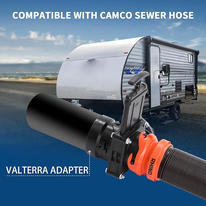Short Bayonet Hook Twist-On Waste Valve RV Gate Valve Compatible with Most Brands of Bayonet/Lug Adapter UV-Resistant(1Pack) Black(8050)