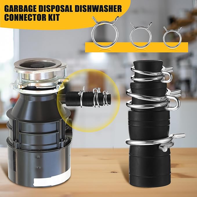 Saillong 27 Pcs Garbage Disposal Installation Kit Complete Kitchen Sink Drain Pipe Kit for Double Bowl Sink, 1-1/2" Plumbing, Simple Install, Leak Proof (Set A)