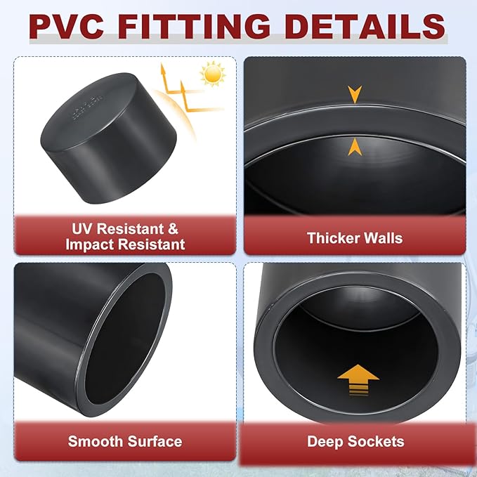1Pcs 4" PVC External End Cap Fitting, SCH80 Furniture Grade PVC Pipe Plug Adapter, Pipe Cover Fittings for DIY Project, Irrigation System, Plumbing Framework, Garden Structures