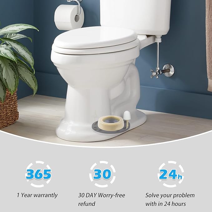 Toilet Flange with Wax Ring for Toilets Replacement Kit Includes Bolts PVC Toilet Flange Repair Kit for 3" or 4" Pipes, Fit Toilet Install & Repair