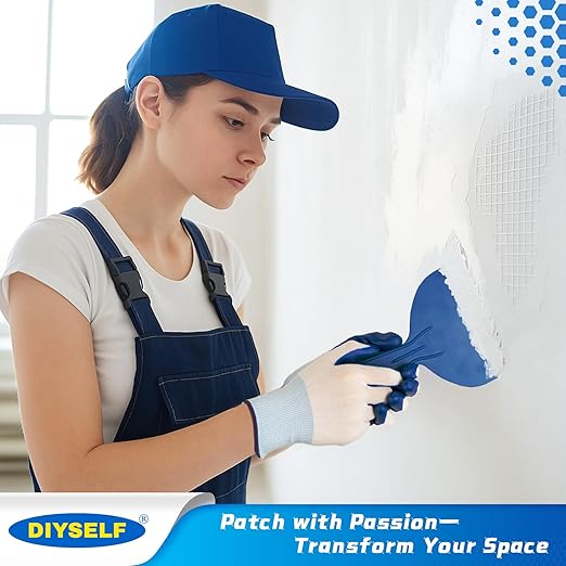 DIYSELF 21 PCS Drywall Repair Kit, 4/6/8/10 Inch Wall Patch Repair Kit with Metal Patches, Dry Wall Patch Kits for Bathroom, Nail Holes, Outlets, Wall Repair Patch-Only Refill Pack (No Spackle)