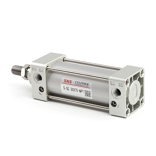 SNS Pneumatic Standard Air Cylinder S-SC 50 x 75 NPT 1/4, Bore: 2 inch, Stroke: 3 inch, Double Acting