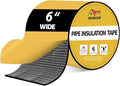 DEMEDO Pipe Insulation Tape, Pipe Wrap Insulation Foam Tape Self Adhesive, Outdoor Water Pipe Insulation Roll for HVAC, AC Line Insulation, 6 inch x 16.5 FT Heat Tape for Water Pipe, Black